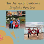 "The Disney Showdown: Disneyland vs. Disney Cruise" with photos of kids doing both