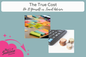 Post-It Notes and caluclator with the test The Trust Cost: Do It Yourself vs. Travel Advisor