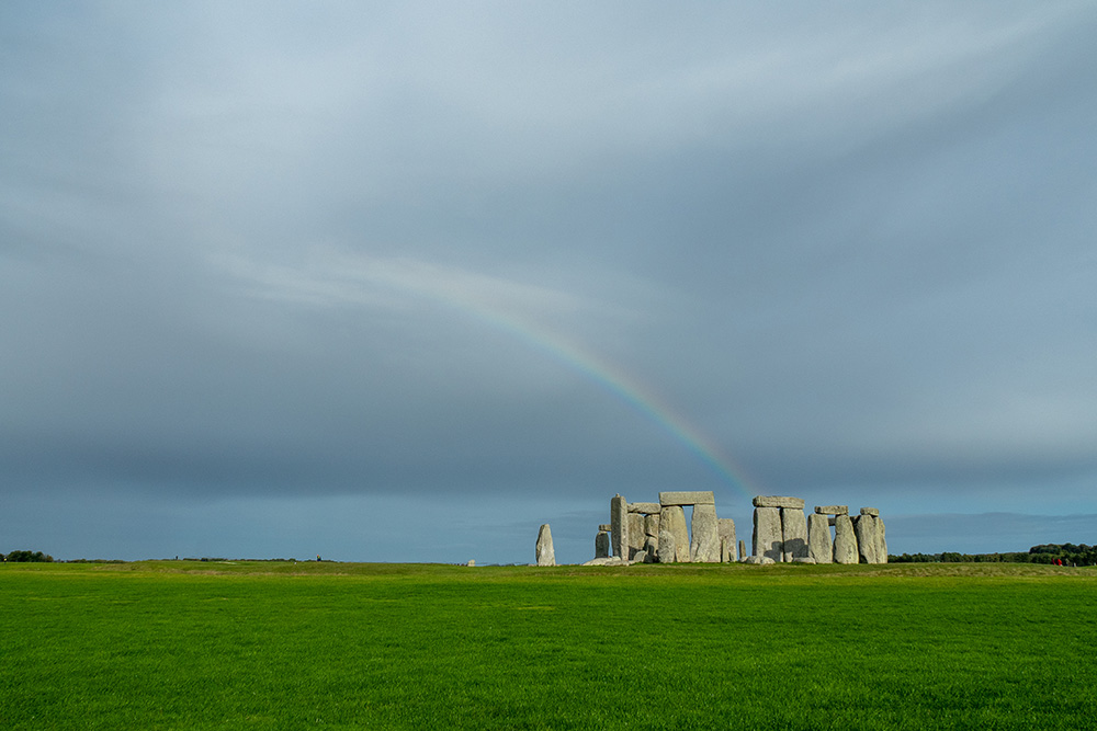 Stonehenge With Rainbow
